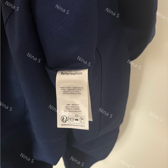 Reformation Janu Linen Dress in Danube NWOT - Picture 7 of 8